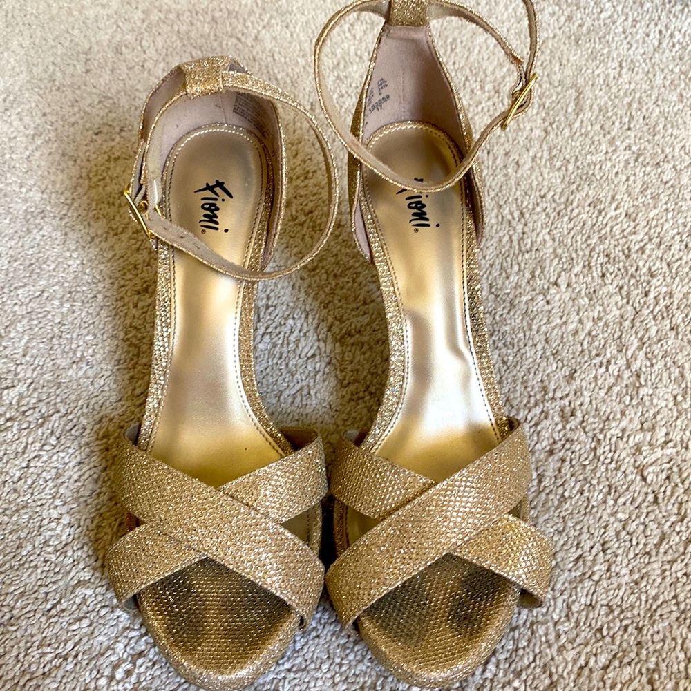 Gold sparkly heels